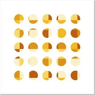 Abstract Geometric Yellow Dots Pattern Posters and Art